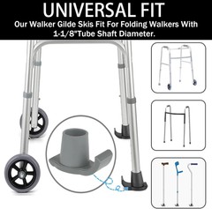 Magicorange Walker Glide Skis, 4 Pcs Universal Fit Walker ski Glides,Easy to Use