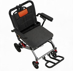 Ultra-Lightweight Wide Seat Transport Wheelchair Dual Locking Handbrakes 25 Lbs