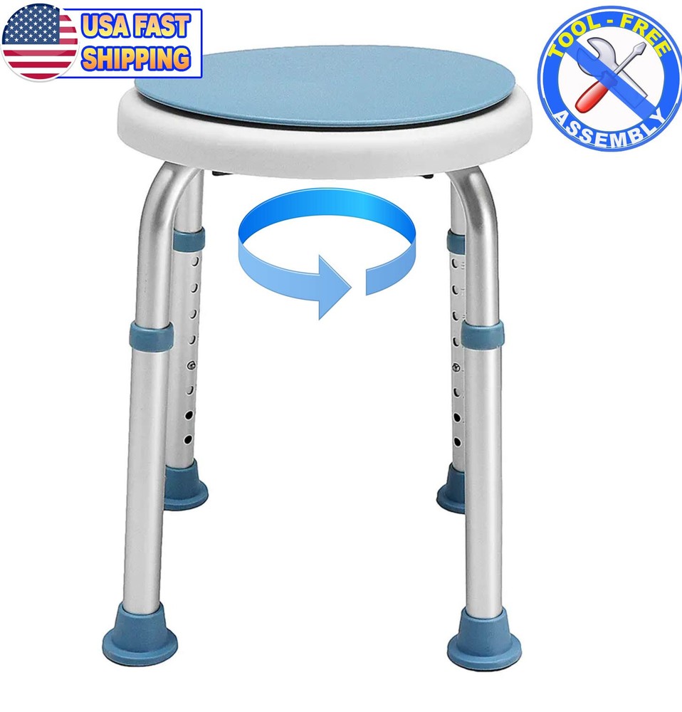 Shower Chair & Bath Rotating Stool for Elderly 360° Swivel Seat Safety Aid