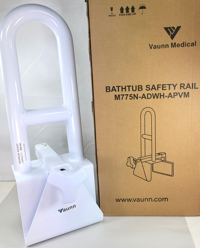 Vaunn Medical BATHTUB SAFETY RAIL M775N-ADWH-APVM White HD Bath Safety Handle