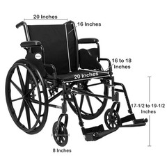 McKesson Lightweight Wheelchair Steel 16″-20″W x 16″ to 18″D Swing-Away Footrest
