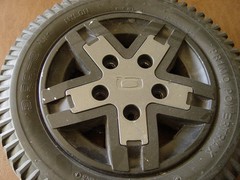 PAIR Of Gray Painted Quantum Main Drive Wheels/Tires PR1MO 3.00-8
