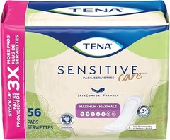 TENA Sensitive Care Maximum Absorbency Incontinence Pad for Women, 56 Count