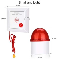 TH103 Caregiver Pager System,Wireless Strobe Siren,3-Level Volume Control,Pul…