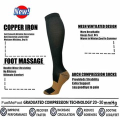SALE!Copper Unisex Copper Compression Socks Easy-On and Off Knee High Socks Fitt