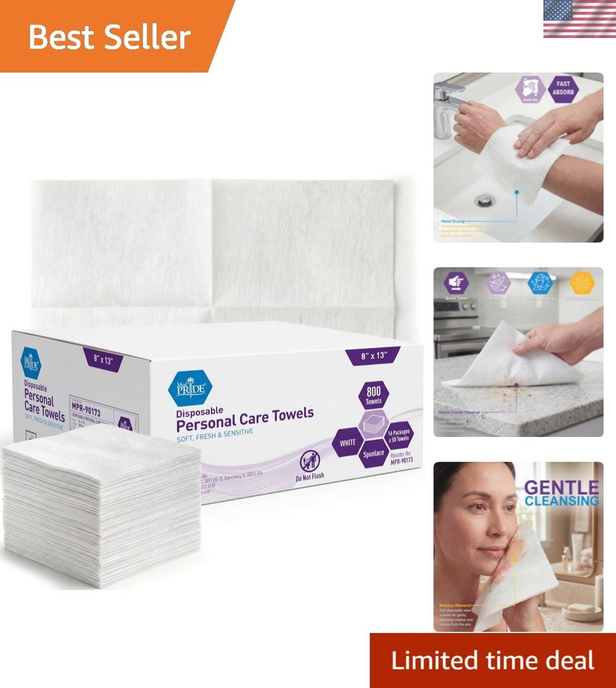 Disposable Dry Wipes for Adults, Soft & Absorbent Personal Towels, Bulk 800 C…