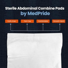 High Absorbency ABD Pads 5″x9″ – 40 Sterile Wound Dressings, Latex-Free, Single