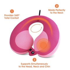 INFANZIA Kids Chin Supporting Travel Neck Pillow, Helps Child-Size, Pink