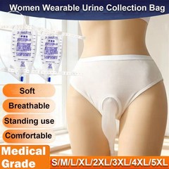 Female Wearable Urinal Bag Silicone Urine CatheterPortable Urine Collector S-5XL