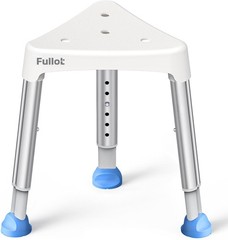 Triangular Shower Chair for Elderly, 400 lbs Adjustable Non-Slip Bath Stool Seat