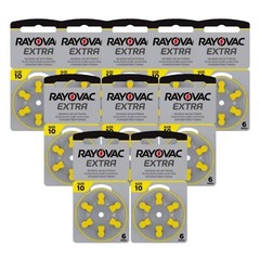 60 Rayovac Extra Advanced Size 10 MF PR70 Hearing Aid Batteries 1.45V Zinc Air
