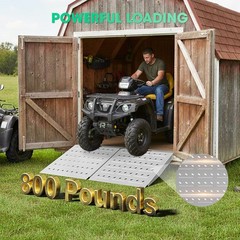 VNN 29″ x 24″ Shed Ramp – Slivery Loading Ramp for Riding Mower 900 LB Capacity