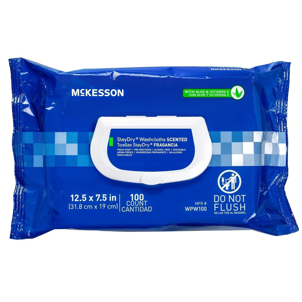 Washcloth Wipes, Scented (6 Pack, 576 Washcloths) Disposable Wet Wipes for Adult