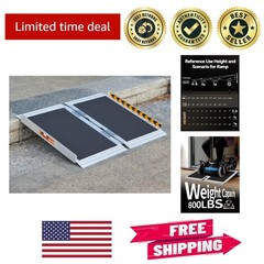 FACHNUO 2FT Folding Wheelchair Ramp – 800lbs Capacity, Non-Skid Aluminum Safety