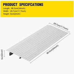 Threshold Ramp 1″/2″/3″/4″/5″ Aluminum Door Ramp Capacity 700 lbs Wheelchair