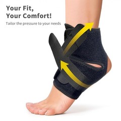 Ankle Support Brace For Men & Women, Adjustable Compression Sleeve Strap Wrap,