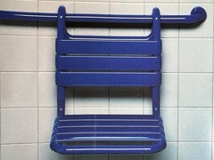 HEWI Hanging Shower Seat Dark Blue Removable 17-5/8″ Wide Bathroom Support