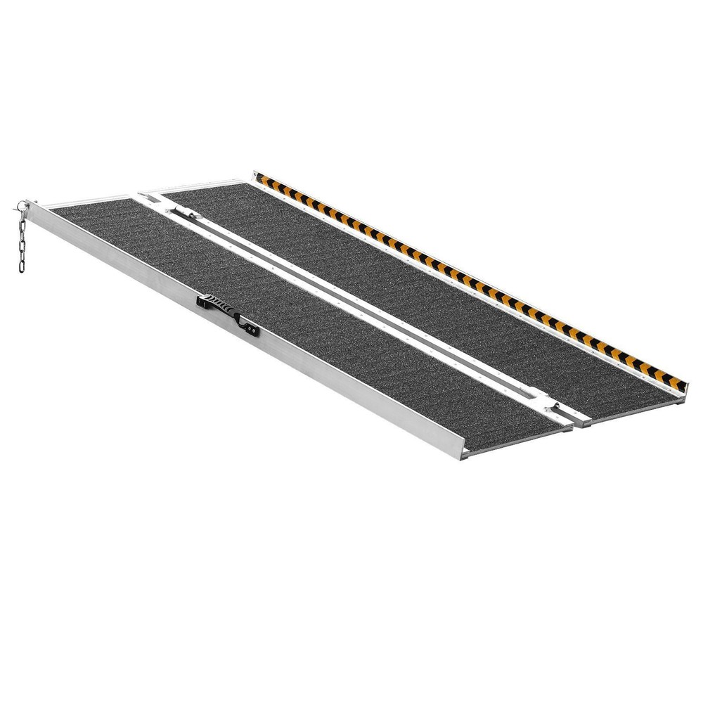 Lightweight 5ft Handicap Ramp, 800LB Capacity Non-Slip Folding Threshold Ramp