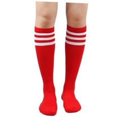 Womens Stripes Knee High Tube Socks Casual Athletic Sport Socks One Size Red