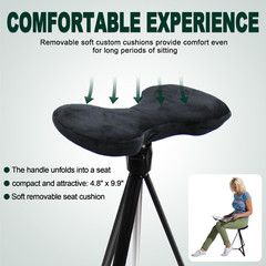 Adjustable Cane with Seat Folding Lightweight, Portable Cane Chair for Adults &