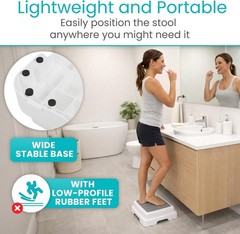 Bath Shower Step Stool (4.5″) – Slip Resistant, Stackable, Indoor/Outdoor