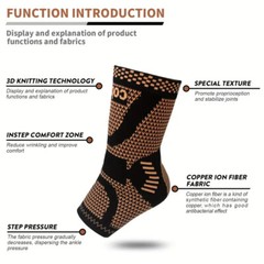Copper Ankle Support Brace Functional Compression Sleeve Socks Foot Pain Relief-