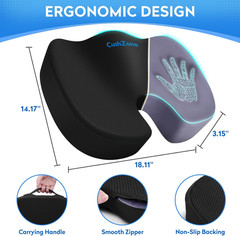 Seat Cushion – Memory Foam Office Chair Cushion for Sciatica, Tailbone & Back Pa