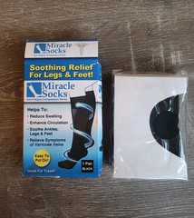 New ASOTV Anti Fatigue Compression Miracle Socks S/M Black 1 Pair Unisex