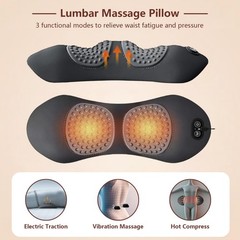 3 in 1 Electric Lumbar Support Pillow, Smooth Spine Triple Fusion Back Massager