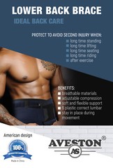AVESTON Back Brace Lower Back Pain Relief Lumbar Support Belt Rigid Thin Light