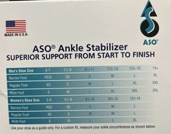 Med Spec ASO Ankle Support Stabilizer Left or Right MEDIUM Model 264014 Black