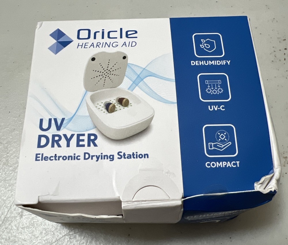 NEW DAMAGED BOX Oricle Hearing Aid UV Dryer Electronic Drying Station Disinfect