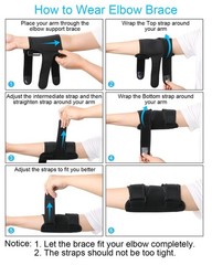 Elbow Brace with 2 Removable Metal Splint for Sleeping, Adjustable Cubital Tu…
