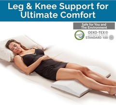 Lumbar Support Pillow for Bed – Medium-Soft Memory Foam, Back & Leg Pain Relief