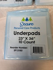 Secure Personal Care Products / Underpads 23″ x 36″ / 10 Count / 3 Packs / NITP