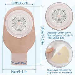 One Piece Colostomy Bags 10 PCS Drainable Ostomy Pouches Cut To Fit 20-60mm