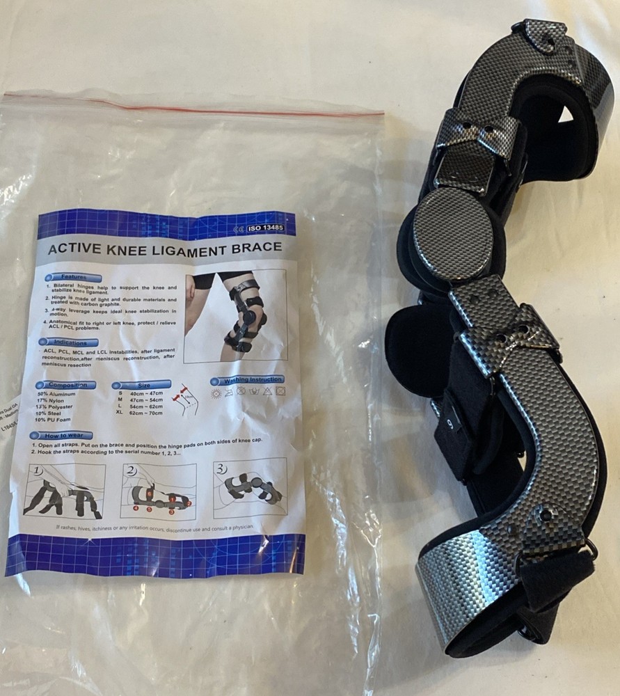 Active Knee Ligament Brace Medium Left Hinged Support ACL PCL MCL Injury