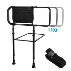 Adjust Bed Rails for Elderly Adults Seniors Rail Assist Safety w/Storage Pocket