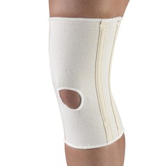 CHAMPION Knee Brace Flexible Stays Knit Elastic, Medium (Pack of 1), White