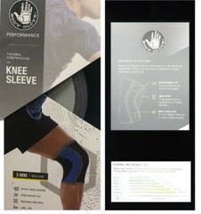 Body Glove Performance Thermal Compression Knee Sleeve Medium Black Green Gray