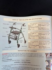 Heavy Duty Aluminum Rollator- DMI, Extra Wide, Burgundy, 375 LB, Series 1029