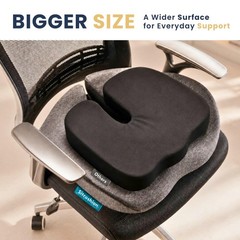 Extra Large Memory Foam Seat Cushion for Office Chairs – Tailbone & Sciatica Rel