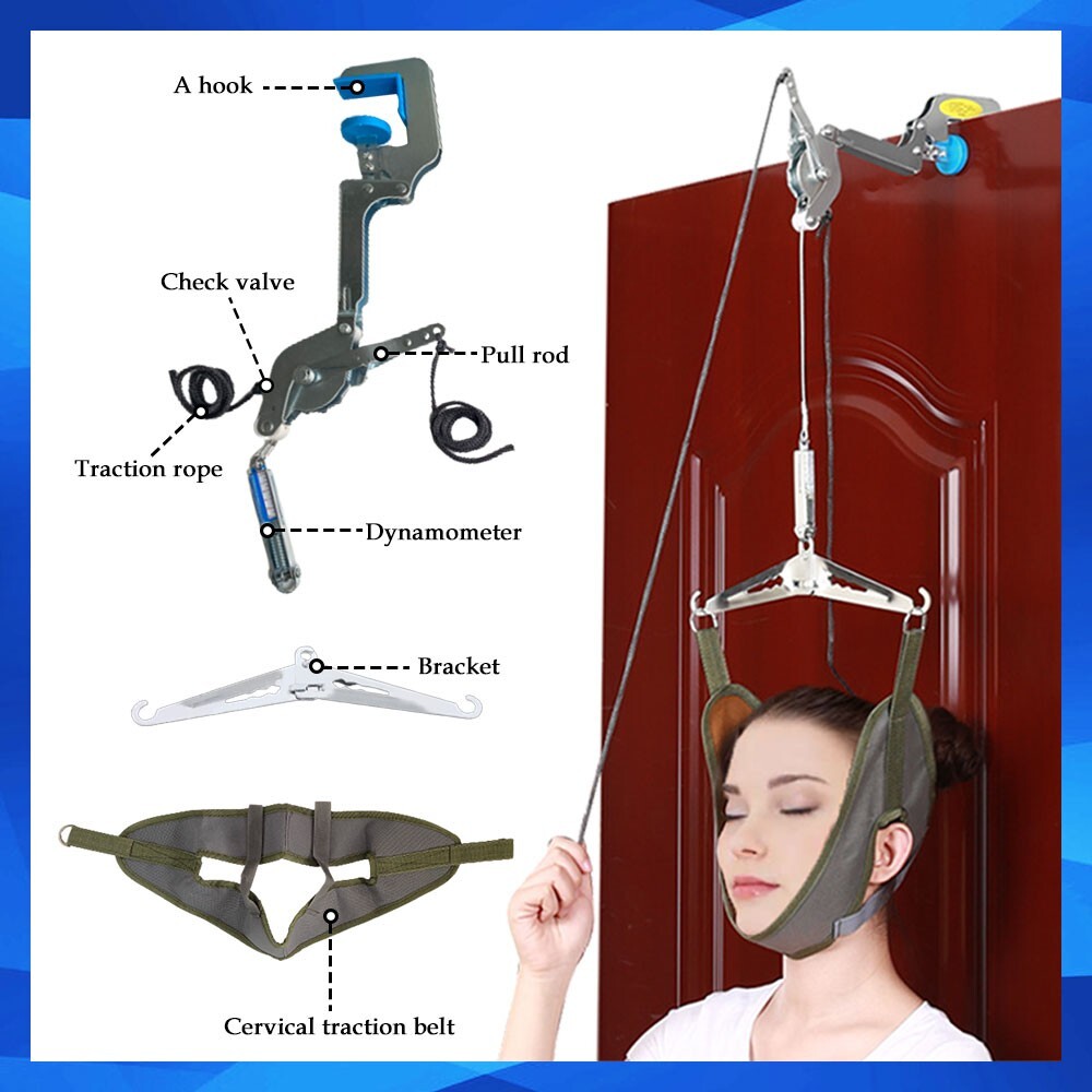 Cervical Neck Traction Device Back Stretcher Pain Relief Over The Door Arthritis