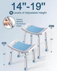 Shower Chair for Inside Shower Adjustable Height Bath Seat Stool Non Slip Bench