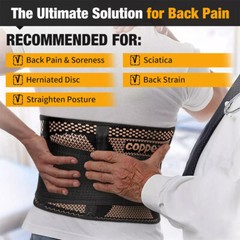 Lower Back Brace Copper Lumbar Support Waist Belt For Men Women Pain Relief