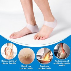 2 Pcs Silicone Gel Elastic Heel Socks Cracked Foot Moisturizing Skin Care US