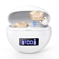 Pair Of Rechargeable Digital Hearing Aid With Adjustable Volume For Hearing Loss