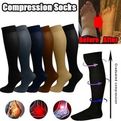 3x Ankle Brace Support Stockings Fasciitis Compression Full Toe Sock Foot Relief