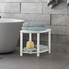 15.5 In. Freestanding Corner Shower Bench-Water Resistant Shower Stool for insid