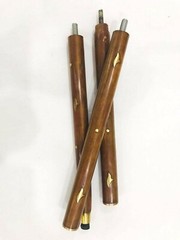 3 Fold Vintage Brass Wood Walking Stick Only For Cane Handle Only wooden shaft